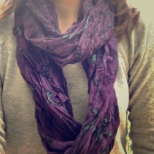 Purple and black sheer infinity scarf